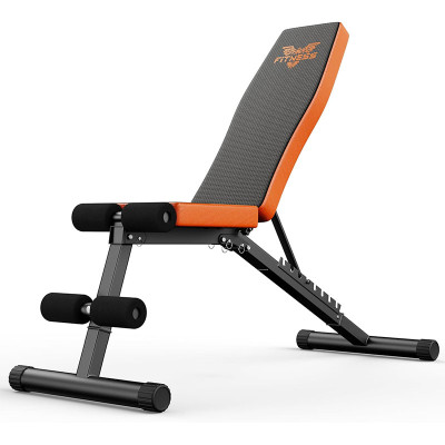 Nastavitelná posilovací lavice X22C00I036, 7 v 1, nosnost 300 kg, černo/oranžová - A