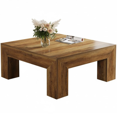 Konferenční stolek HOGA-RY0337, ﻿94,4 x 94,4 x 49,7 cm, hnědý - N