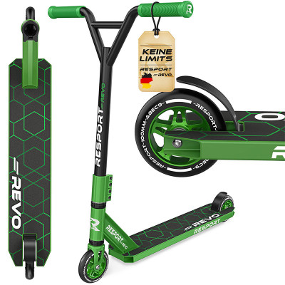Freestyle koloběžka Scooter, se 100 mm polyuretanovými koly, černo/zelená - B
