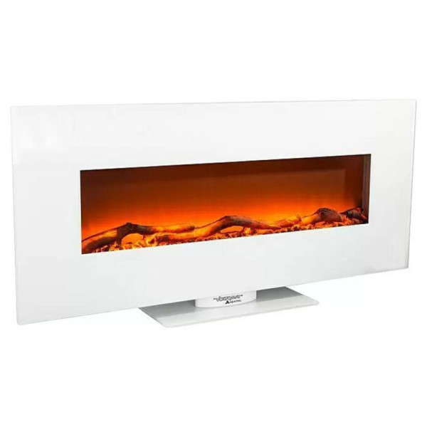 Volně stojící a nástěnný krb Flat, 1 600 W, ochrana proti přehřátí, bílý, 26 x 128 x 61 cm - A