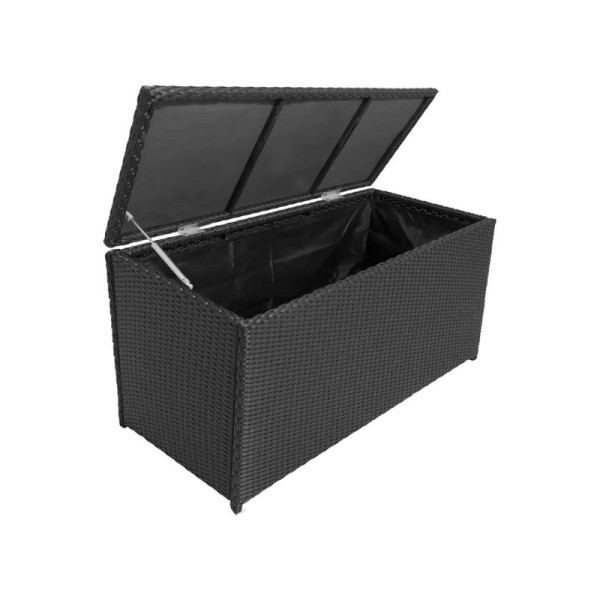 Zahradní úložný box Patras, černý, 120 x 60 x 50 cm - A