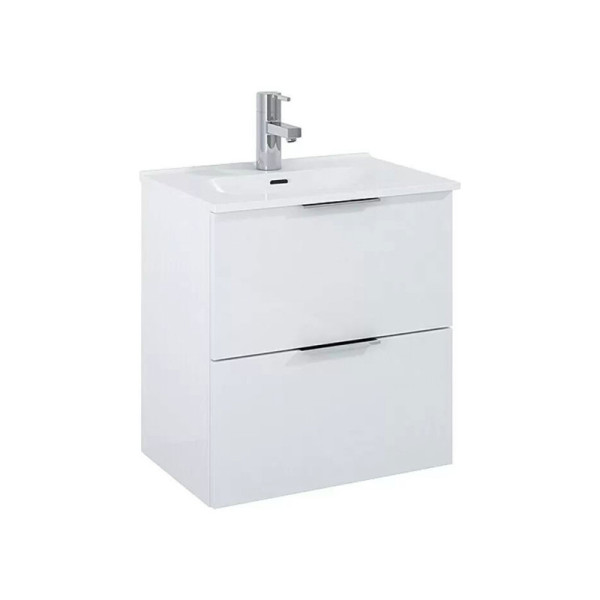 Sada koupelnového nábytku Street plus, 2 díly, s umyvadlem, elegantní vzhled, vysoký lesk, bílá, 51,5 cm - B