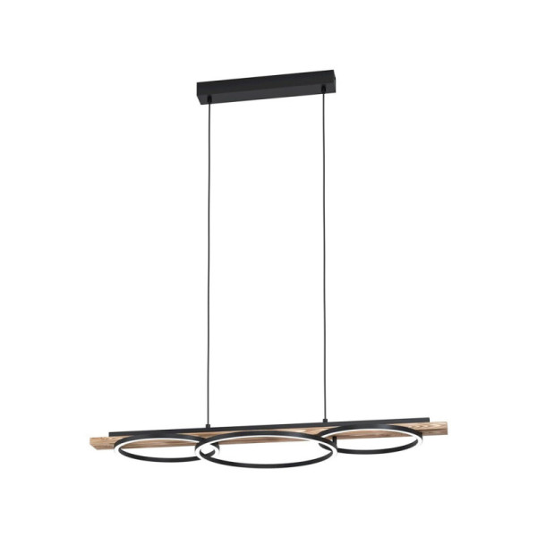 Závěsné LED svítidlo Boyal, 101 x 40 x 110 cm, černá/hnědá-rustikální, teplá bílá - A
