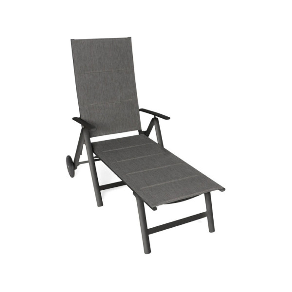 Zahradní lehátko VG-6927, 7 nastavitelných úrovní, šedé, 71 x 135 x 120 cm - B