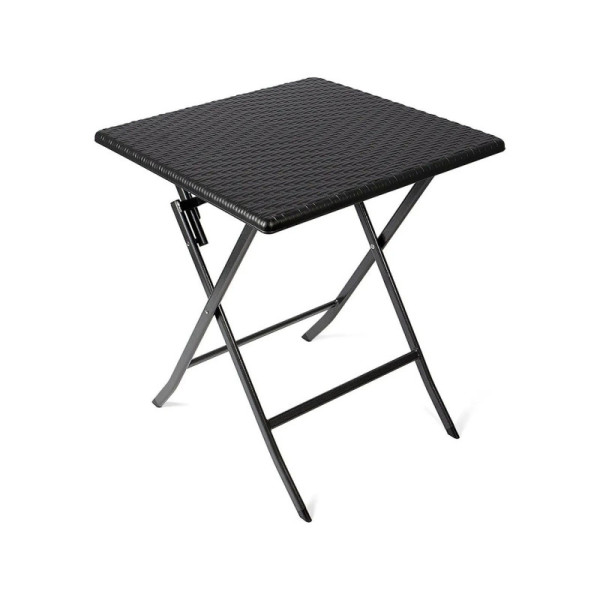 Zahradní stůl 13006, z HDPE, ratanový vzhled, čtvercový, 61,5 x 61,5 x 73 cm - B