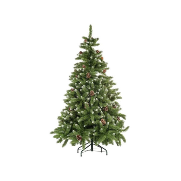 Umělý vánoční strom jedle Oslo, 180 cm, s šiškami, zelený - A