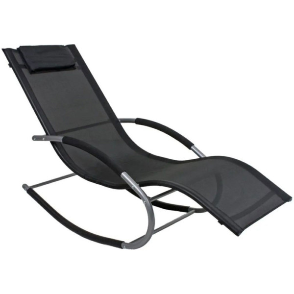 Zahradní lehátko Naxos 305319, ocel, černé, nosnost 120 kg, 146 x 62 x 89 cm - A
