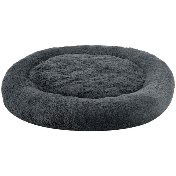 Pelíšek pro psy Monty 26577, kulatý, měkký, nadýchaný, protiskluzový a pratelný, šedý, 120 cm - B
