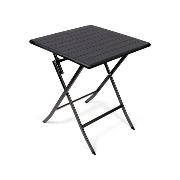 Zahradní stůl VG-8731, HDPE, čtvercový, černý, 61,5 x 61,5 x 72,5 cm - B