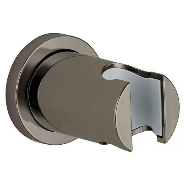 Držák sprchy Rainshower, tvrdý grafit, lesklý, s kulatou rozetou, 6,9 cm - A