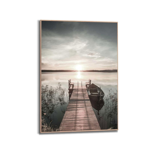 Obraz na zeď Slim Frame Wood, stylový potisk s jemným rámem, 50 x 70 cm - A