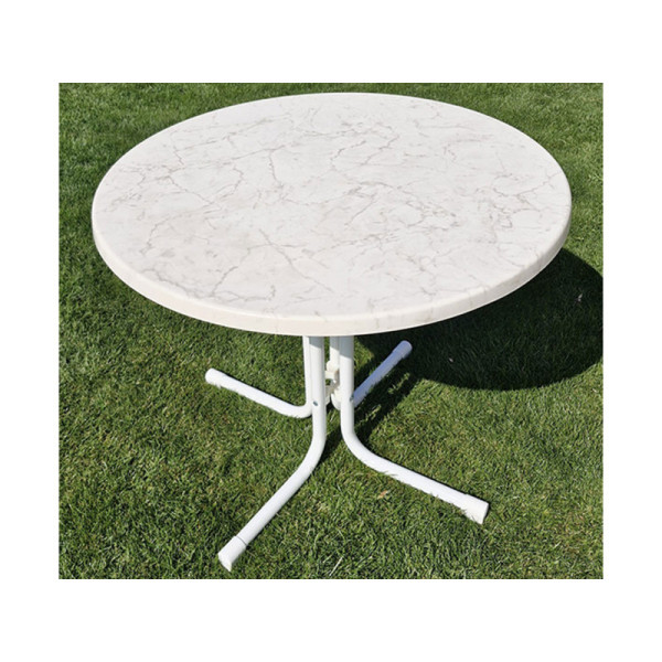 Skládací kulatý bistro stůl, 80 cm, bílý - B