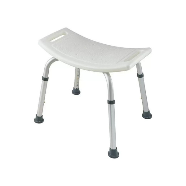 Koupelnová stolička, výškové nastavení: 37,5 cm - 55 cm, nosnost: 110 kg, bílá - A