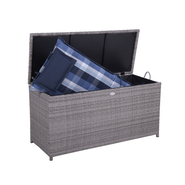 Zahradní úložný box Patras 970010, z oceli/plastu, světle šedý - B
