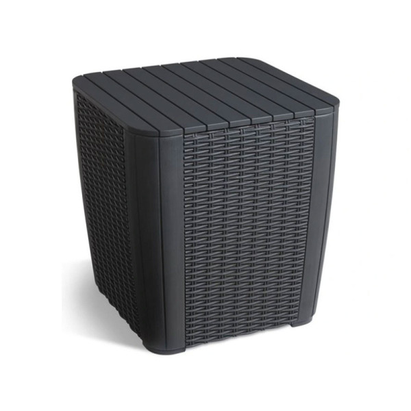 Stůl + box, grafit, lisovaný plast, 42 x 39 x 39 cm - A
