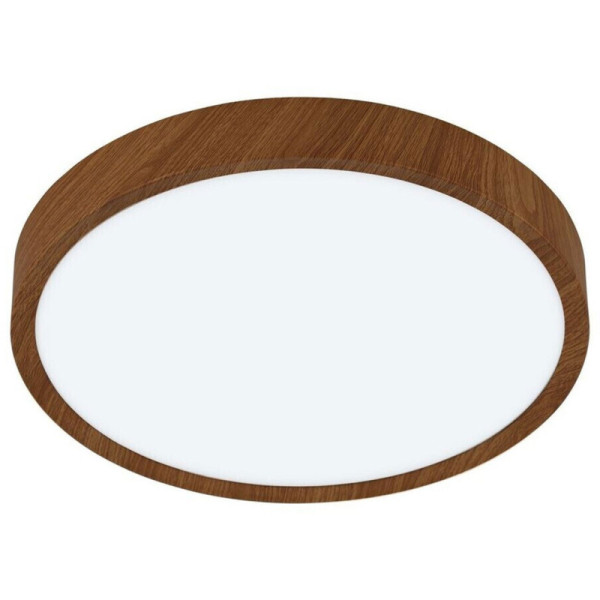 Kulaté LED stropní svítidlo Musurita, 340 mm x 6 cm, dřevo, teplá bílá - B