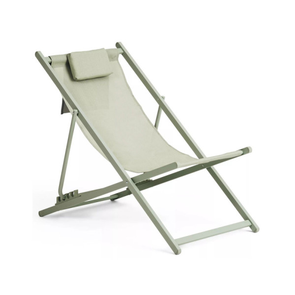 Zahradní židle Beach Chair, plážová židle, lehátko, kvalitní nerezové oceli, zelené - B